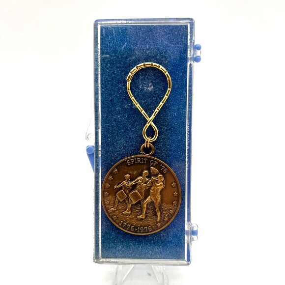 Spirit Of 76 Bicentennial Brass Keychain 1776-1976 GE General Electric Branded - Picture 7 of 8